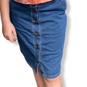 Kut from the kloth button down Jean skirt